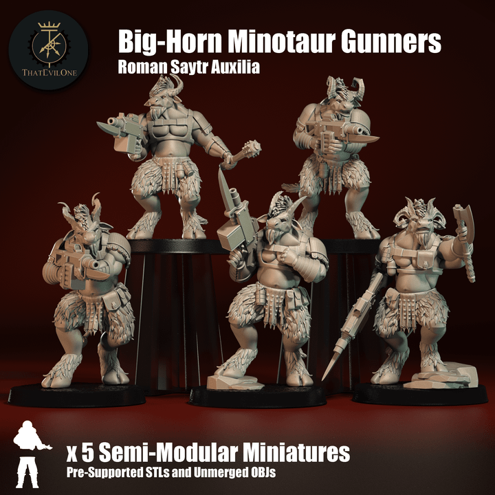Roman Saytr Auxilia Big-Horn Minotaur Gunners - ThatEvilOne - 28mm