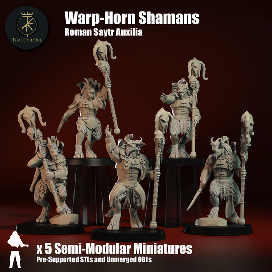 Roman Saytr Auxilia Warp-Horn Shamans - ThatEvilOne - 28mm