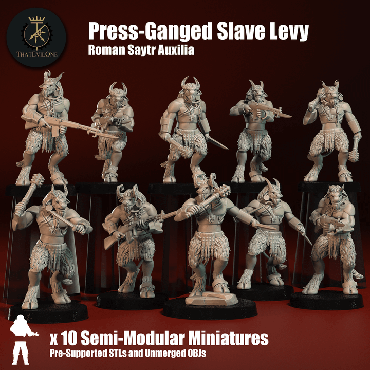 Roman Saytr Auxilia Press Ganged Slave Levy - ThatEvilOne - 28mm