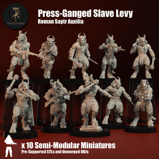 Roman Saytr Auxilia Press Ganged Slave Levy - ThatEvilOne - 28mm