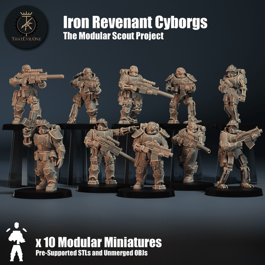 The Modular Scout Project Iron Revenant Cyborgs - ThatEvilOne - 28mm