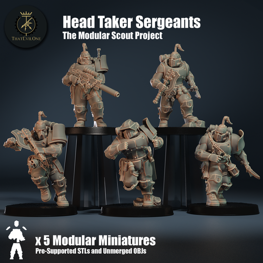 The Modular Scout Project Head Taker Sergeants - ThatEvilOne - 28mm