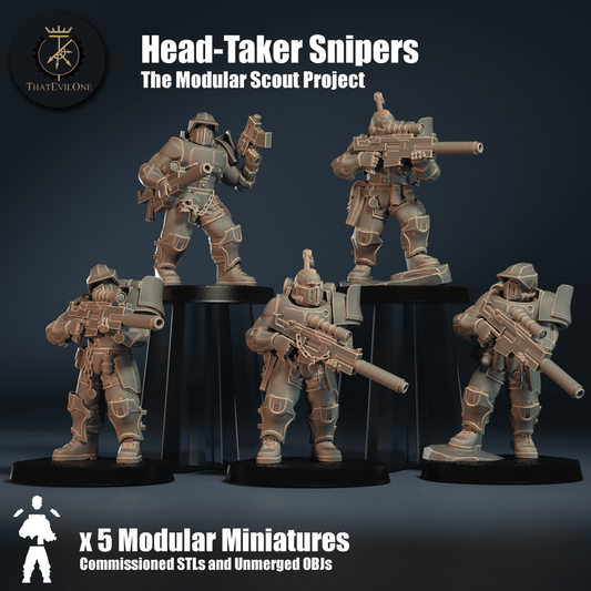 The Modular Scout Project Head Taker Snipers - ThatEvilOne - 28mm