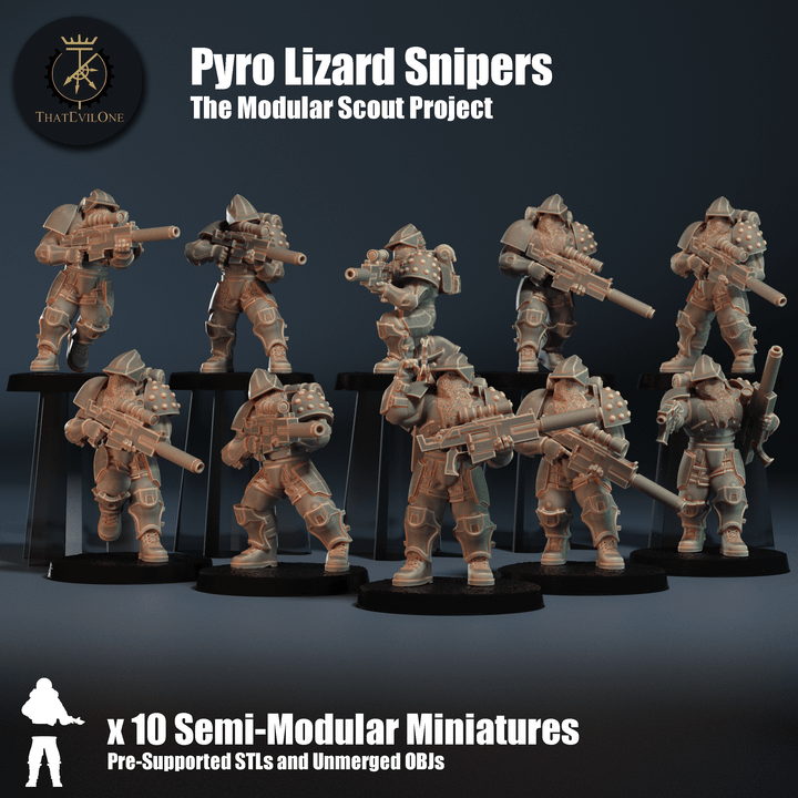 Modular Scout Pyro Lizard Snipers - ThatEvilOne  - 28mm