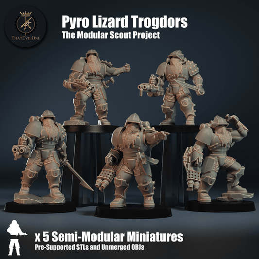 Modular Scout Pyro Lizard Trogdors - ThatEvilOne  - 28mm
