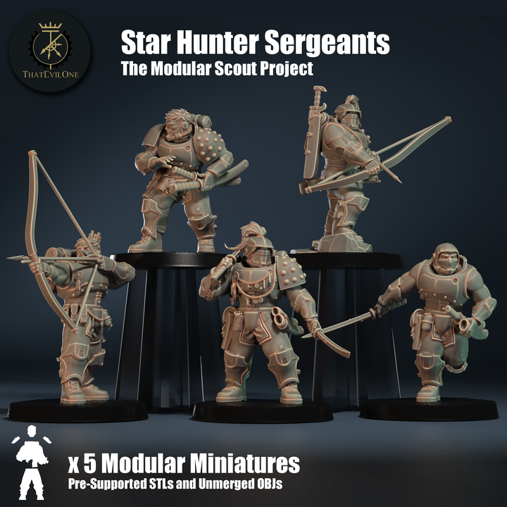 The Modular Scout Project Star Hunter Sergeants - ThatEvilOne - 28mm