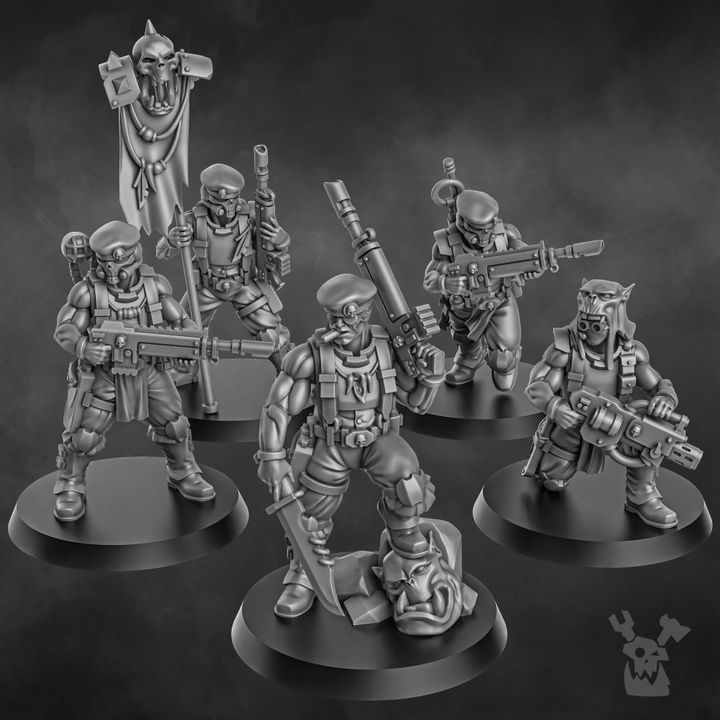 The Ork Slayers Squad (build kit) 3D File Logo - Dakkadakka