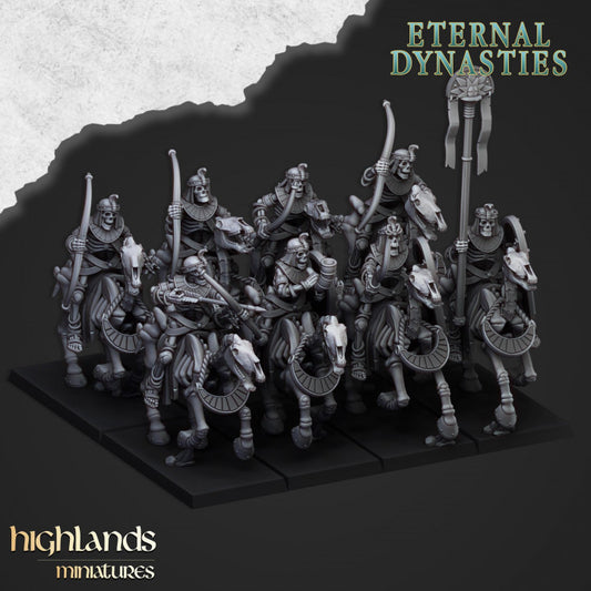 Eternal Dynasties - Ancient Skeletal Cavalry with Spears and Bows V2 - Highlands Miniatures