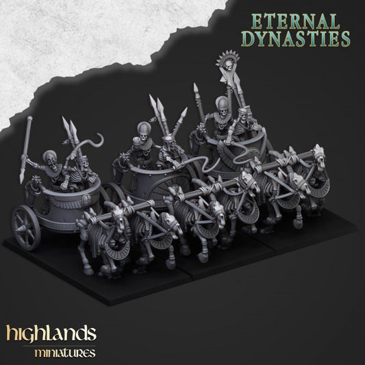 Eternal Dynasties - Ancient Skeletal Chariots - Highlands Miniatures