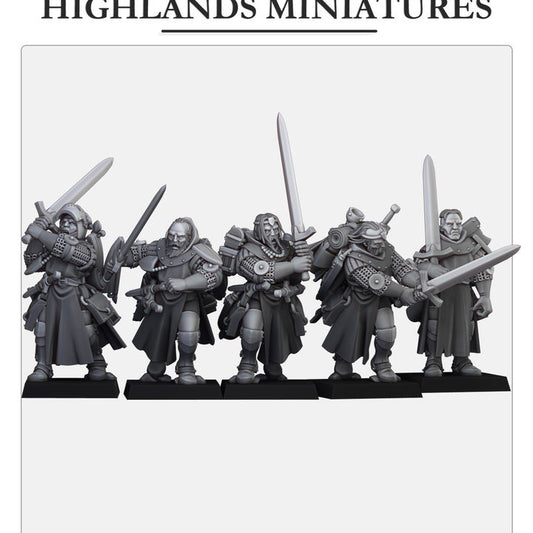 Gallia - Dismounted Questing Knights - Highlands Miniatures
