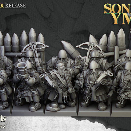 Dwarfs, Sons of Ymir - Dwarf Crossbowmen Unit - Highlands Miniatures