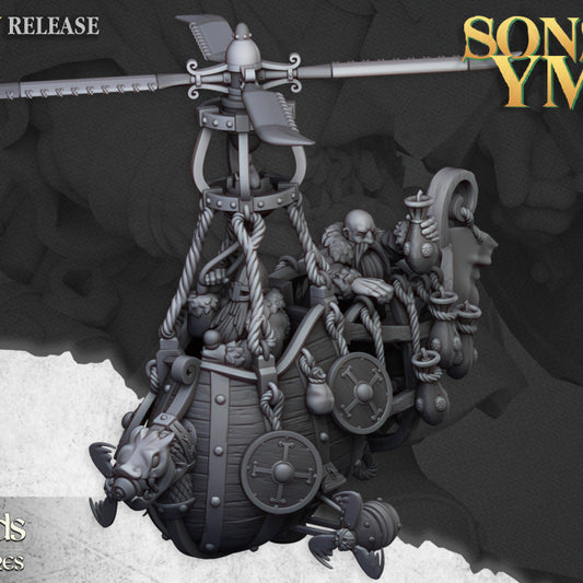 Dwarfs, Sons of Ymir - Dwarf Flying Machine - Highlands Miniatures