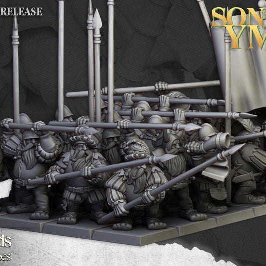 Dwarfs, Sons of Ymir - Dwarf Pikemen Unit - Highlands Miniatures