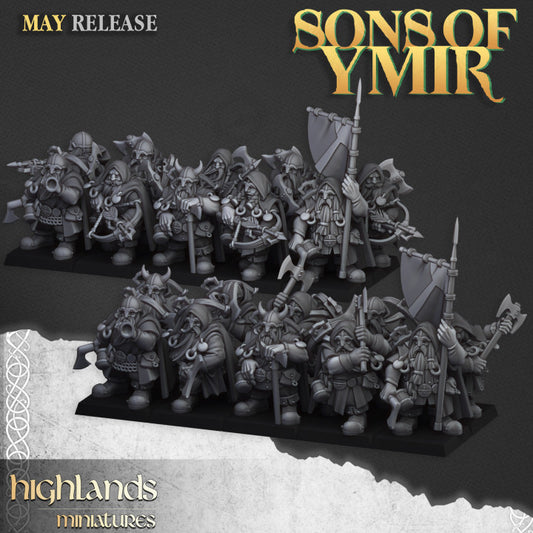Dwarfs, Sons of Ymir - Dwarf Rangers - Highlands Miniatures