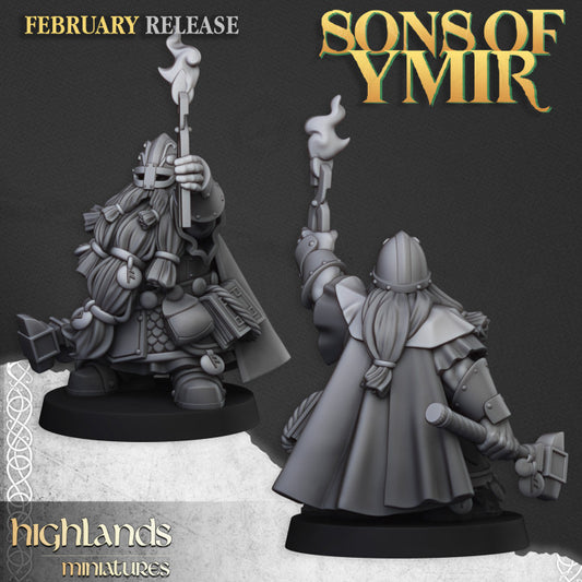 Dwarfs, Sons of Ymir - Dwarf Runemasters - Highlands Miniatures