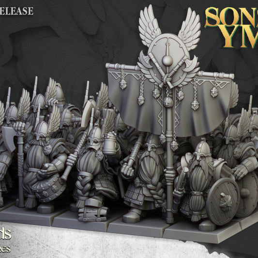 Dwarfs, Sons of Ymir - Dwarf Veterans Unit  - Highlands Miniatures