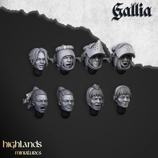 Gallia - Female Gallia Heads - Highlands Miniatures