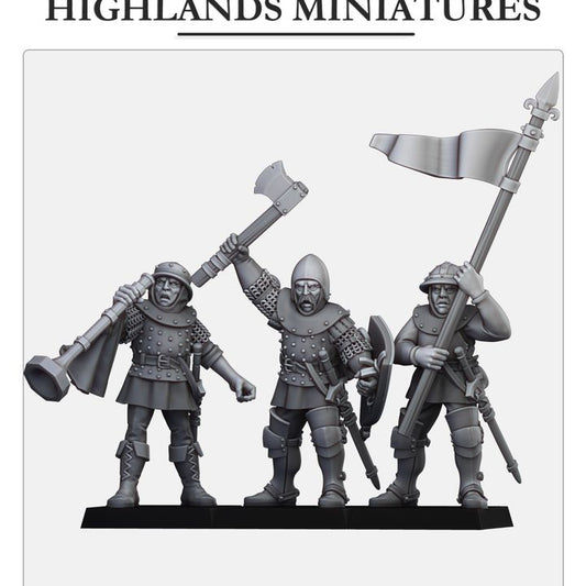Gallia - Gallia Shooters: Command Group - Highlands Miniatures