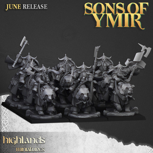 Dwarfs, Sons of Ymir - Heavy Dwarf Cavalry - Highlands Miniatures