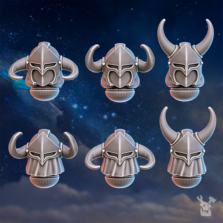 Horned Helmets Set (Stormpride Sisters) - Heads - Bits - Dakkadakka