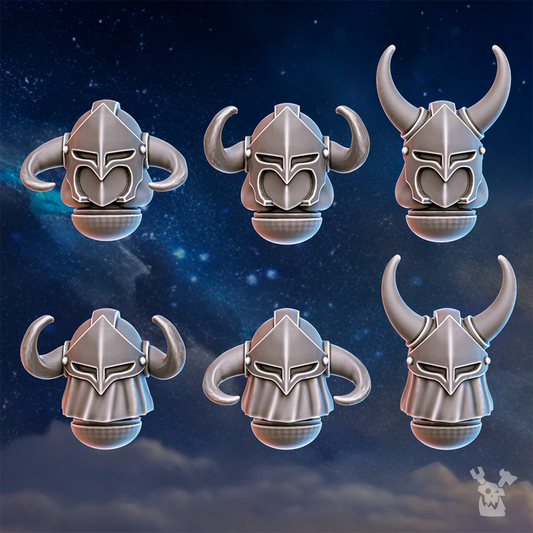 Horned Helmets Set (Stormpride Sisters) - Heads - Bits - Dakkadakka