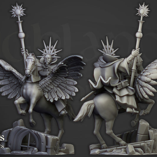 Sunland - High Mage of Sunland on Pegasus - Highlands Miniatures