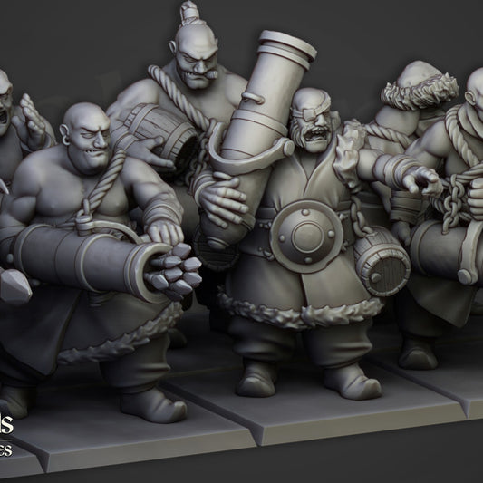 Orcs and Goblins - Khazarian Gunners - Highlands Miniatures