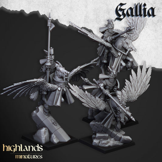 Gallia - Gallia Knights on Pegasus - Highlands Miniatures