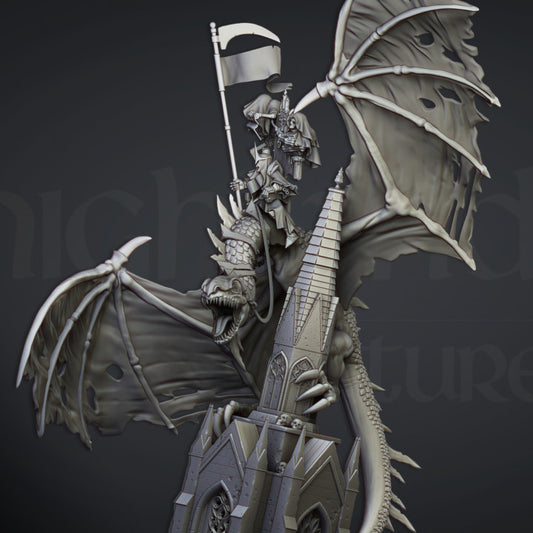 Transilvanya - Ezekiel, Lord Necromancer on Flying Monster - Highlands Miniatures