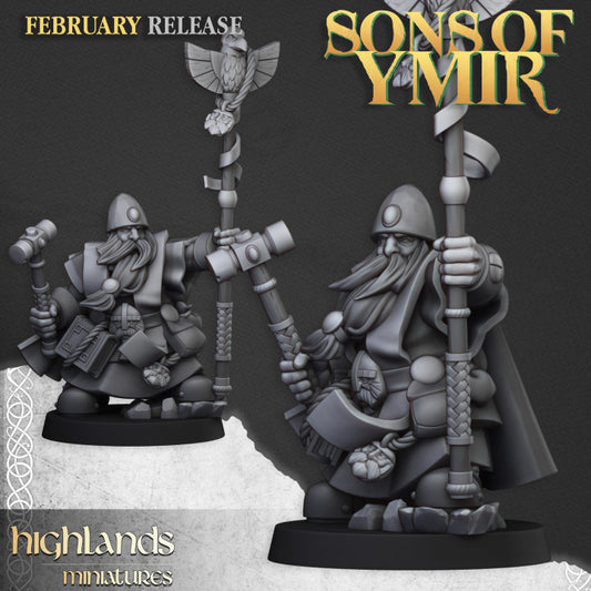 Dwarfs, Sons of Ymir - Dwarf Runepriests - Highlands Miniatures