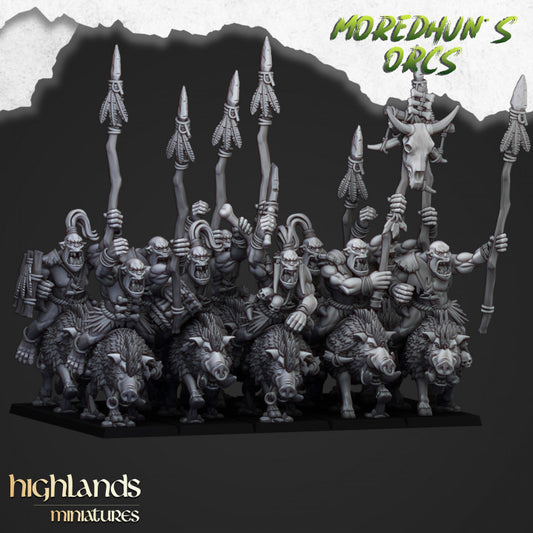 Orcs and Goblins - Mounted Cave Orcs - Highlands Miniatures