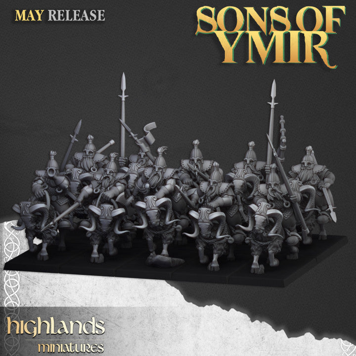 Dwarfs, Sons of Ymir - Mounted Dwarfs - Highlands Miniatures