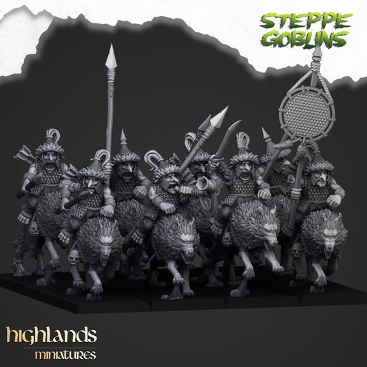 Orcs and Goblins - Mounted Steppe Goblins - Highlands Miniatures