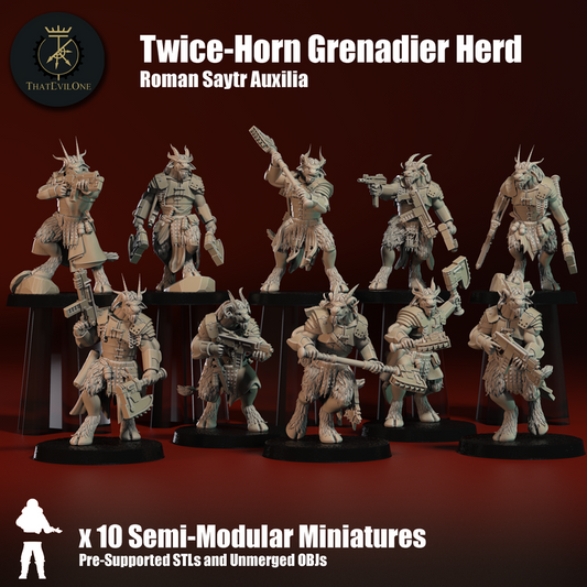 Roman Saytr Auxilia Twice-Horn Grenadier Herd - ThatEvilOne - 28mm
