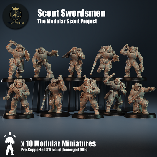 The Modular Scout Project Scout Swordsmen - ThatEvilOne - 28mm