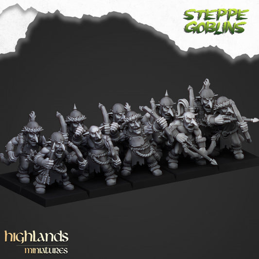 Orcs and Goblins - Steppe Goblin with bows - Highlands Miniatures