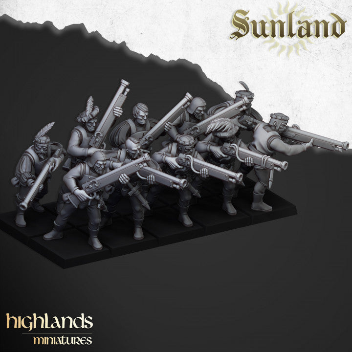 Sunland - Sunland Arquebusiers and Crossbowmen - Highlands Miniatures