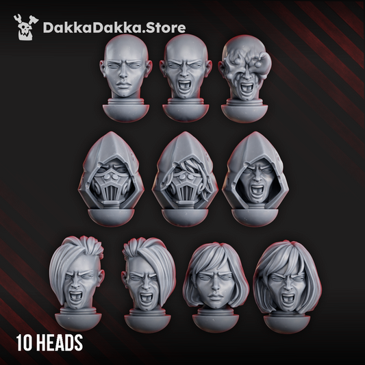 Unholy Space Coven Base Heads Set x10 - Head - Bits - Dakkadakka