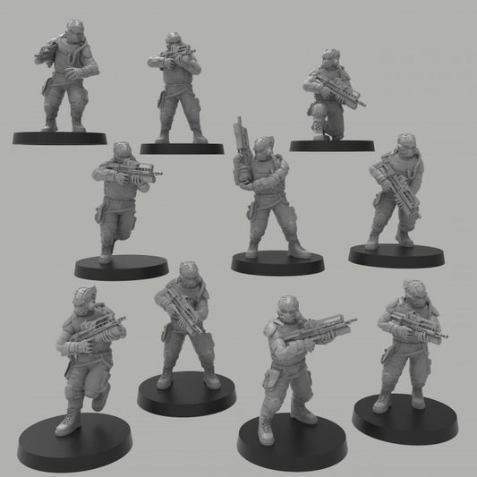 Advanced Infantry w/ Rifles - ThatEvilOne - 28mm