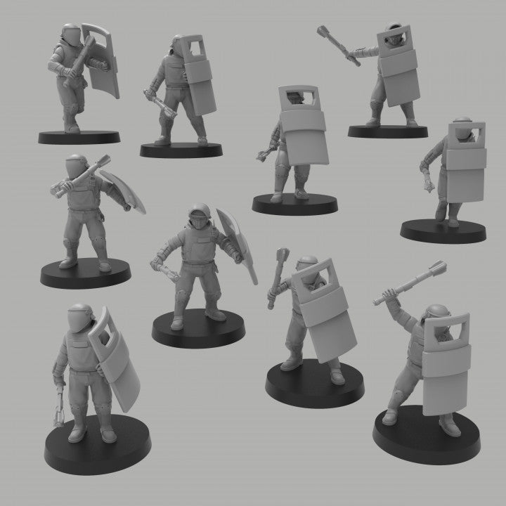 Security Officer w/ Mauls - ThatEvilOne - 28mm