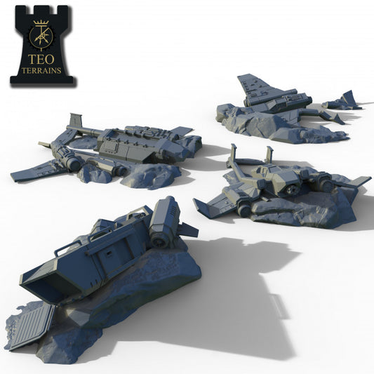 TEO Terrains - Smol Crashed Aircraft - ThatEvilOne - 28mm