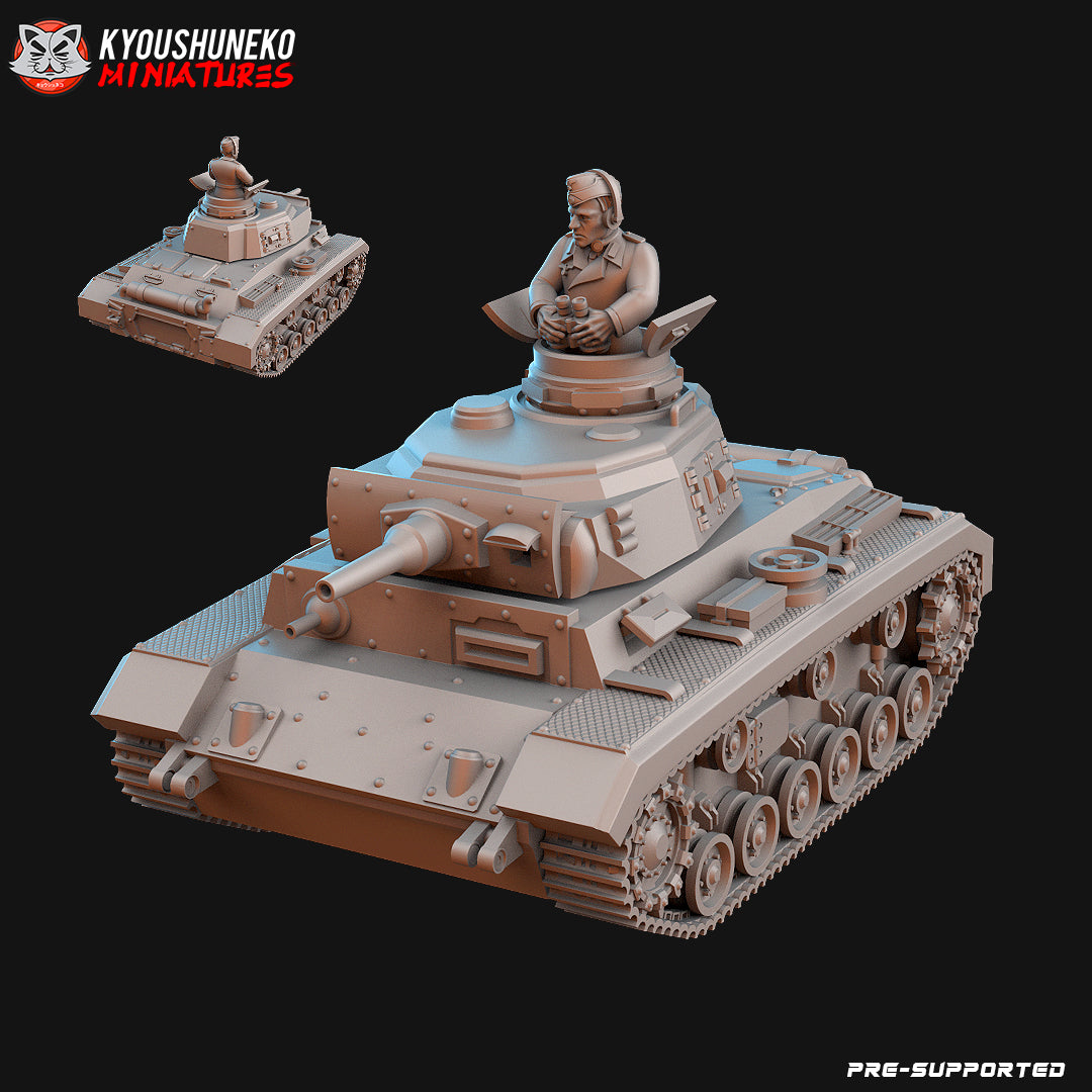 German Panzer III Tank ww2 - Kyoushuneko Miniatures