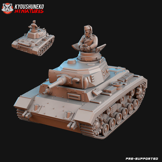 German Panzer III Tank ww2 - Kyoushuneko Miniatures