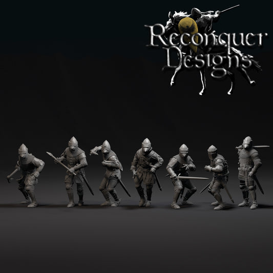 Dismounted late 14th Century men at arms - Reconquer Designs