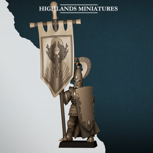 Aegean Elves - Dismounted Aegean Lord BSB - Highlands Miniatures