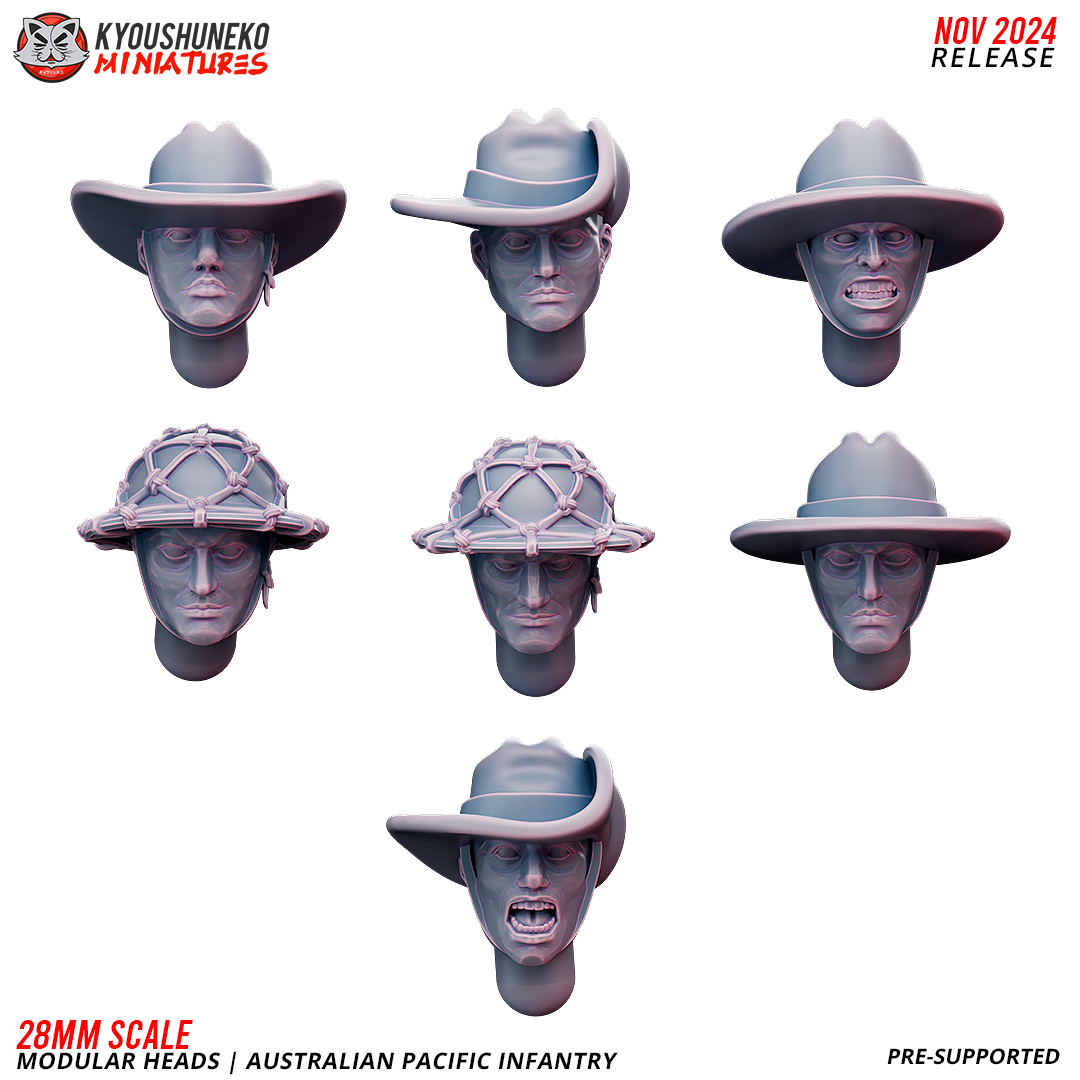 Heads | Australian Pacific Infantry - Kyoushuneko Miniatures