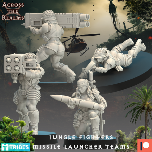 Jungle Fighters Missile Launcher Teams - Pinup Corps - Across the Realms 32mm