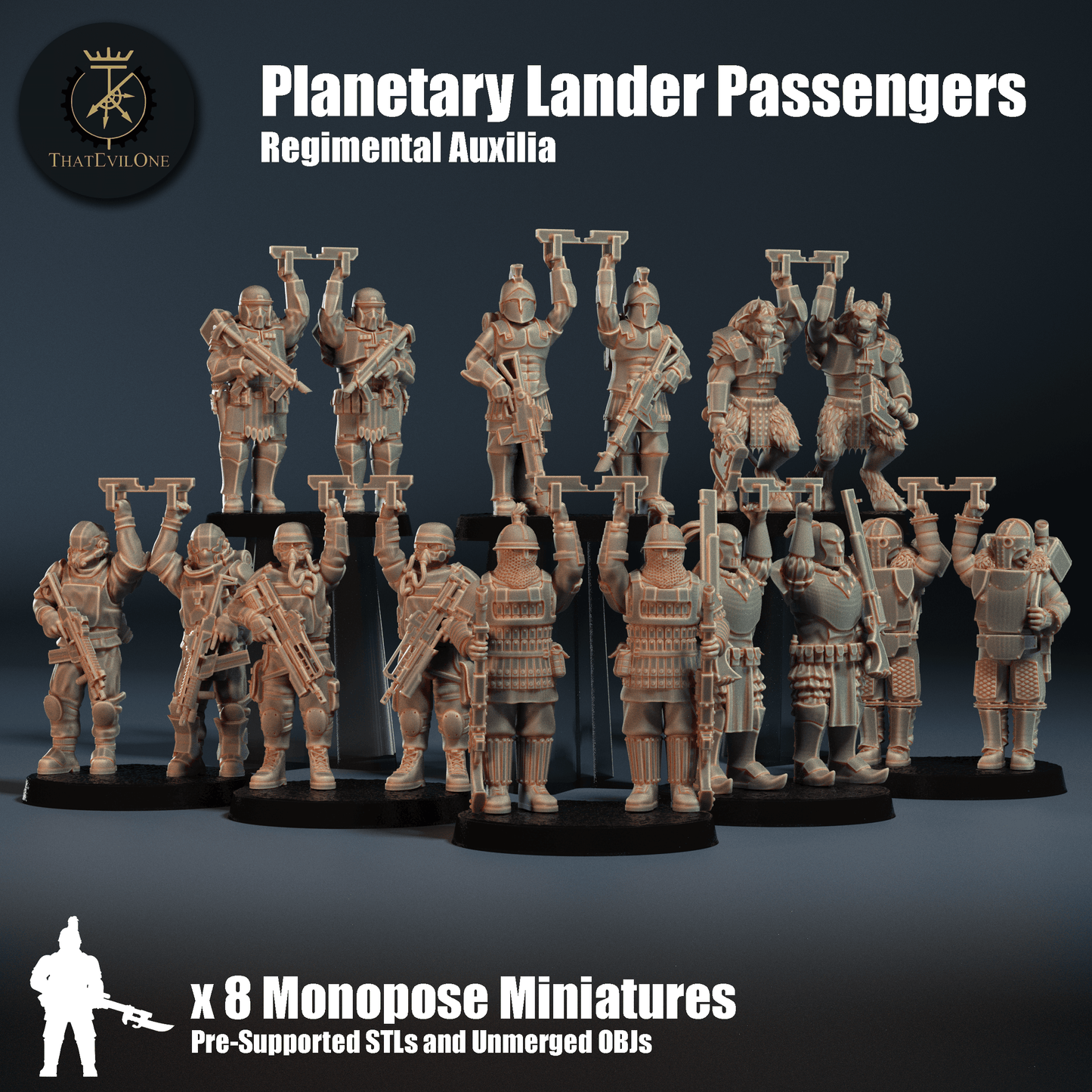 Regimental Auxilia Planetary Lander Passengers - ThatEvilOne - 28mm