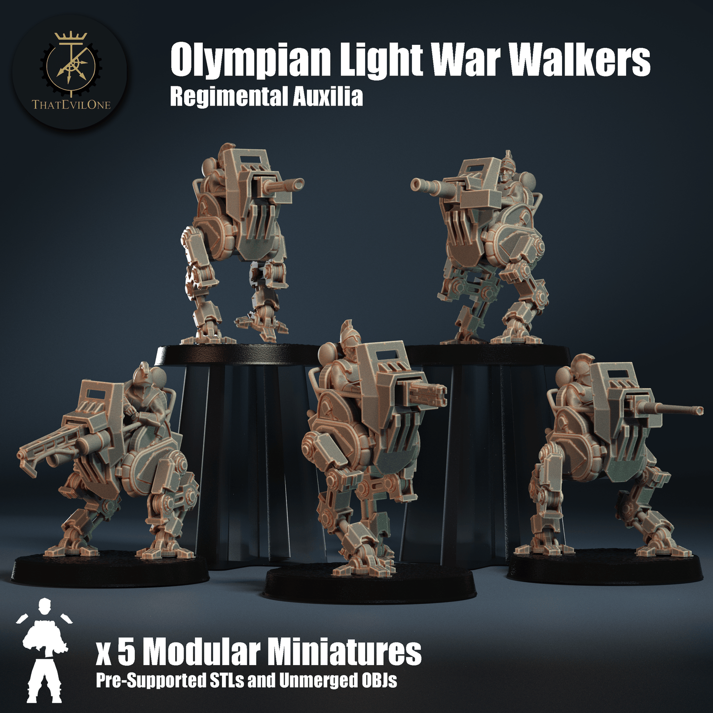 Regimental Auxilia Olympian Light War Walker - ThatEvilOne - 28mm