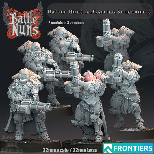 Battle Nuns with Gatling Shockrifles - Battle Nuns - Across the Realms 32mm